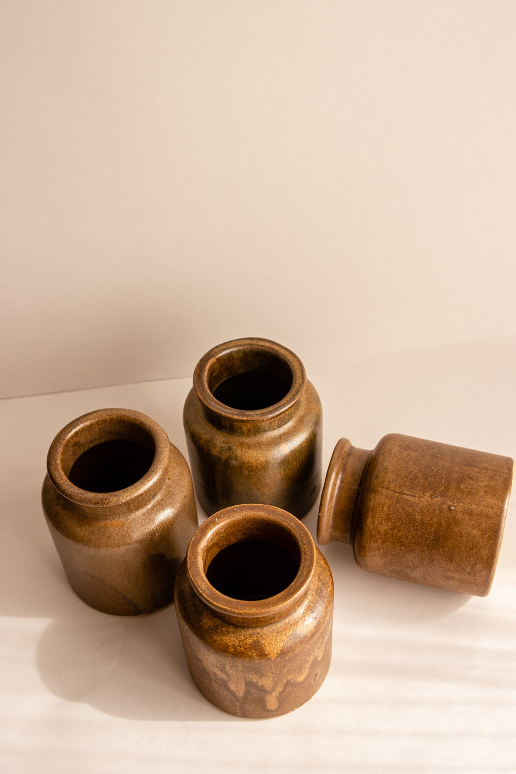 Brown Mustard Pot