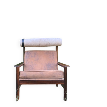 Fauteuil bresilien palissandre rio années 60 Tônico