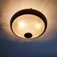 Mid-century ceiling light in brass and white opaline, 1950s