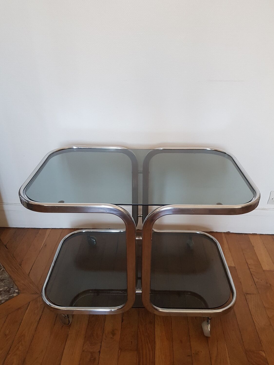 Metal and glass coffee table