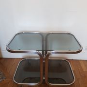 Metal and glass coffee table