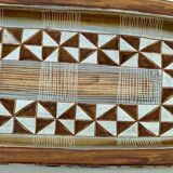 ceramic plate EPOQUE 1950 africanist decoration - signed GUILLOT - FRANCE