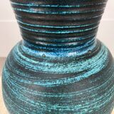 Accolay vase, blue Gallic ceramic, 1960s