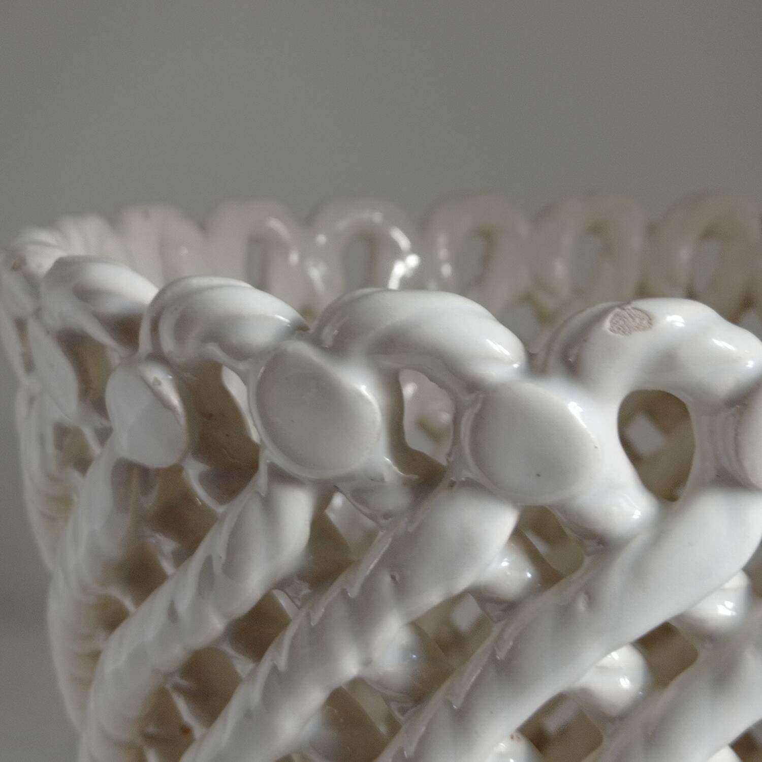 Woven ceramic planter