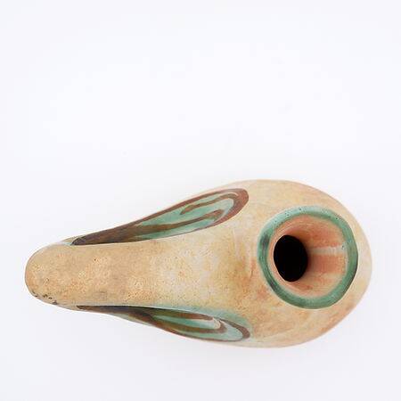 Sculptural studio ceramic Art vase by Ceramist Nikos Dazelidis, Greece 1960s