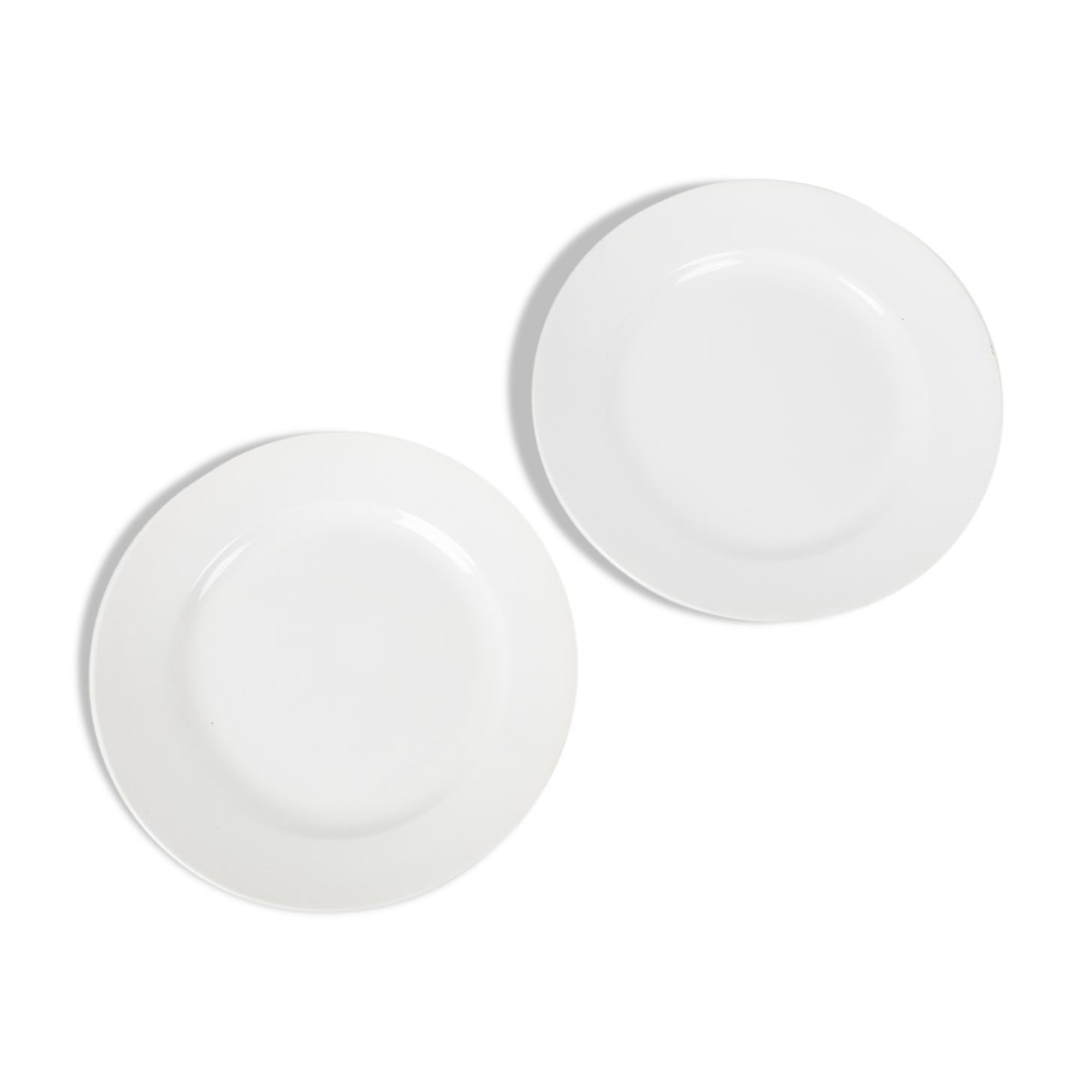 2 dinner plates white Digoin & Sarreguemines n ° 6, 19th century