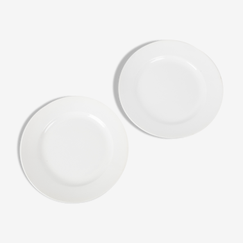 2 dinner plates white Digoin & Sarreguemines n ° 6, 19th century