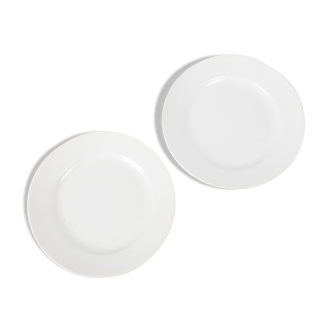 2 dinner plates white Digoin & Sarreguemines n ° 6, 19th century