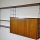 Mid Century String Shelving Unit in Teak with Secretary Cabinet, 1960s