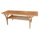 Birger Larsson, coffee table / side table, teak, oak and rattan. Modern Scandinavian.