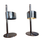 Pair of chrome lamps
