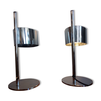 Pair of chrome lamps