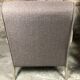 Chairs (pair) in curved rough oak and beige and brown woven mottled fabrics