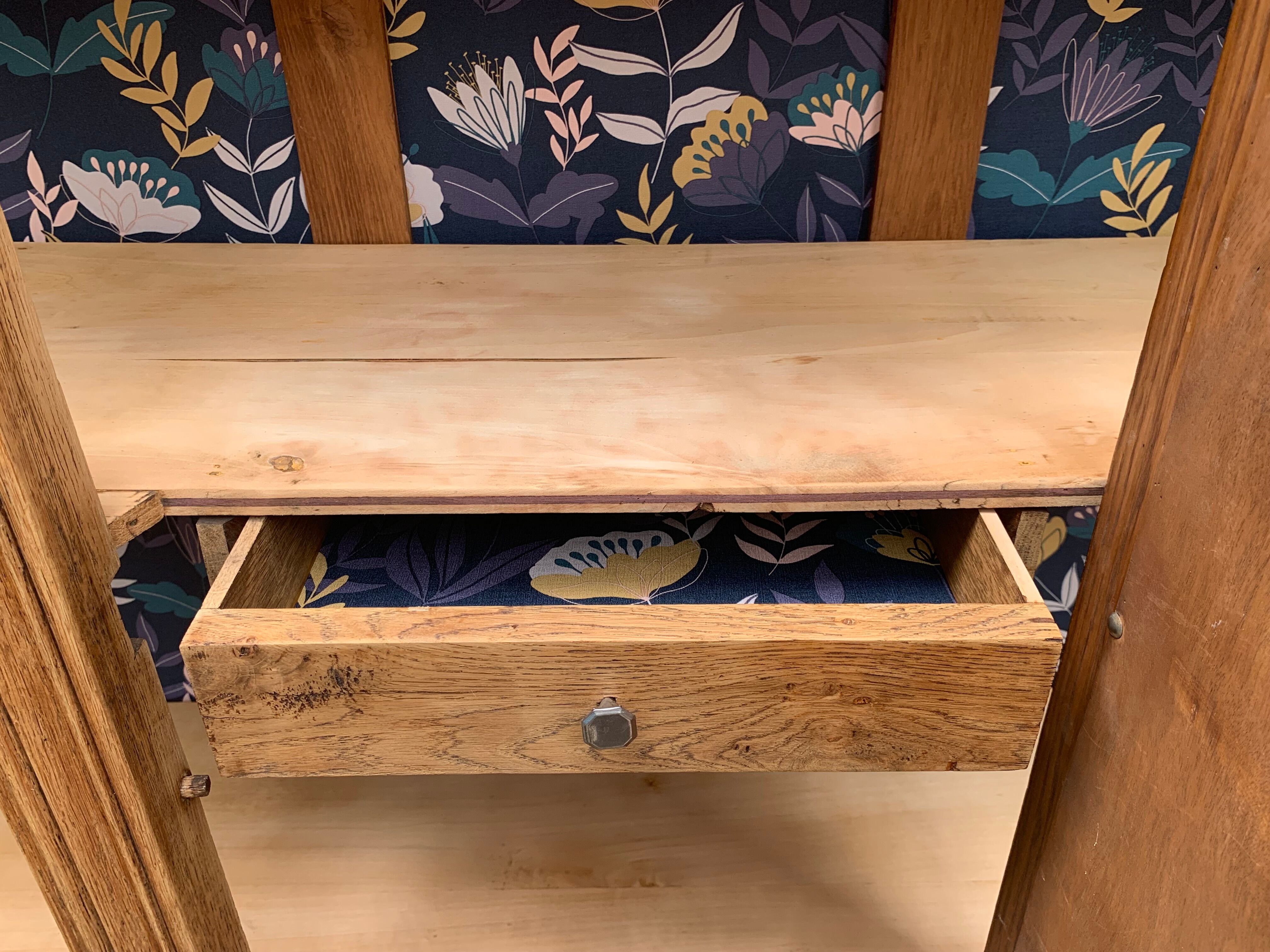 Parisian art deco wardrobe solid raw oak 1930