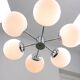 Space Age Italian Sputnik Chrome and Opaline Chandelier, 1970s
