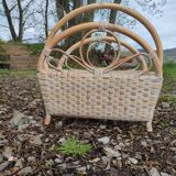 Porte-revues osier vintage