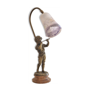 Lampe en bronze Farbel avec joueur
