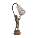 Lampe en bronze "Farbel" avec joueur de flute