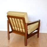 Fauteuil Vintage en Velours Olive, Années 70