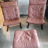 Pair of Scandinavian armchairs and ottoman Ingmar Relling Westnofa 1962