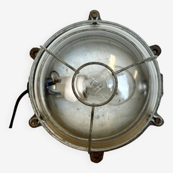Industrial French Cast Iron Wall or Ceiling Light, 1950s