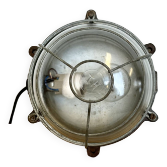 Industrial French Cast Iron Wall or Ceiling Light, 1950s