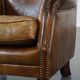 Cognac-colored subtle armchair