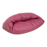 Canapé croissant vintage Raphael Raffel en cuir rose 1970