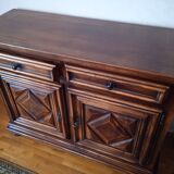 Low walnut sideboard Louis XIII style