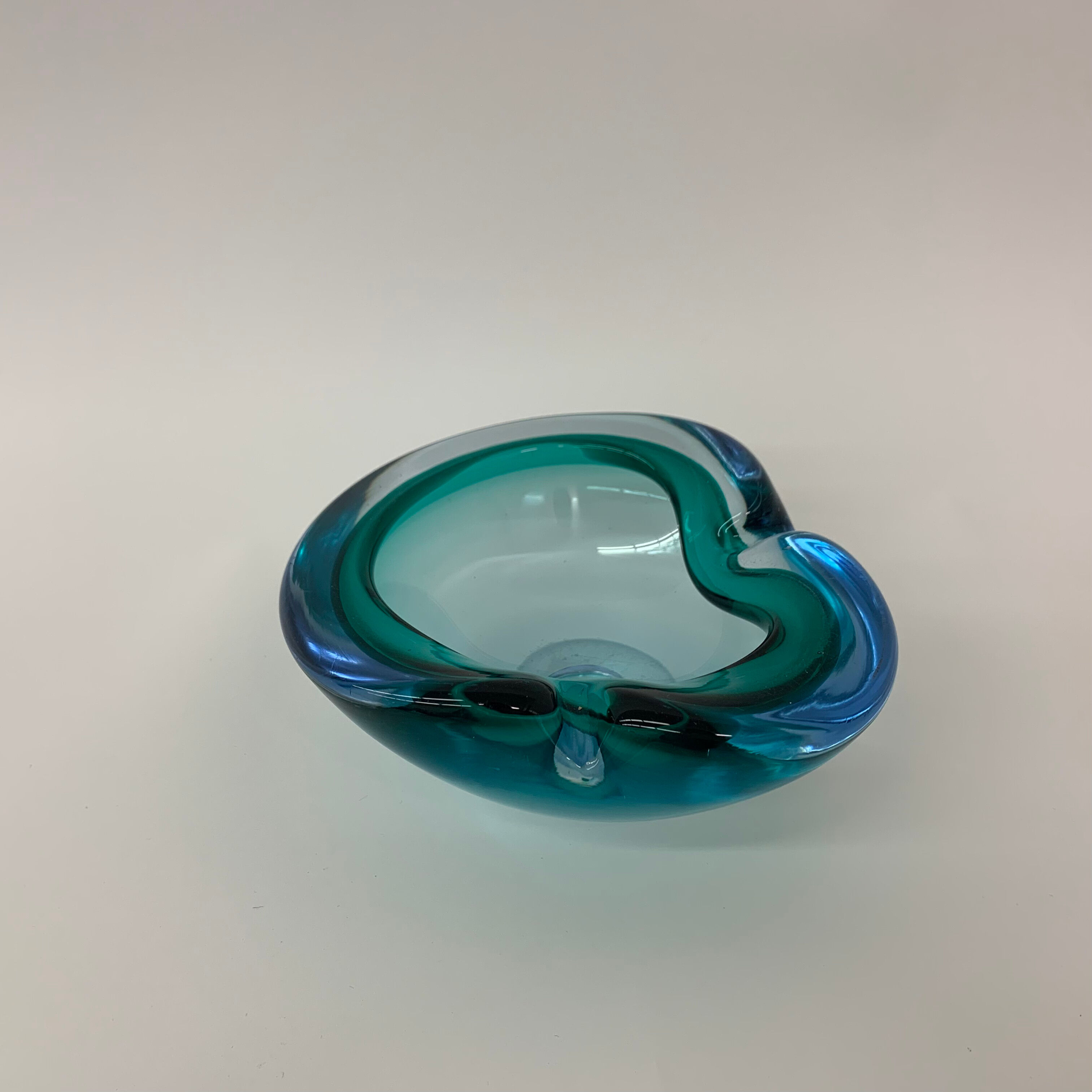 Mid century design set of 4 blue murano glass bowls , 1970's