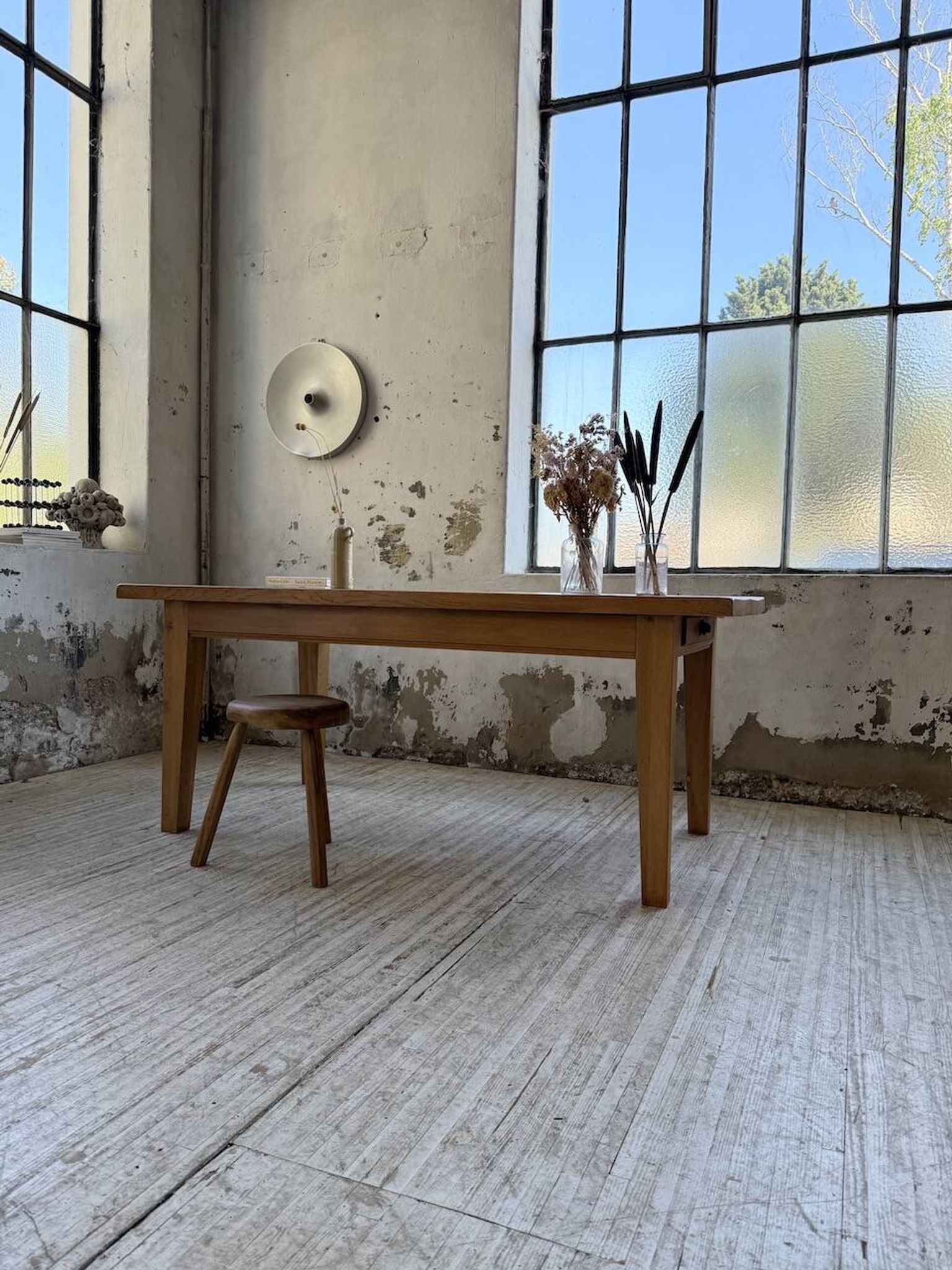 Table de ferme extensible en chêne massif