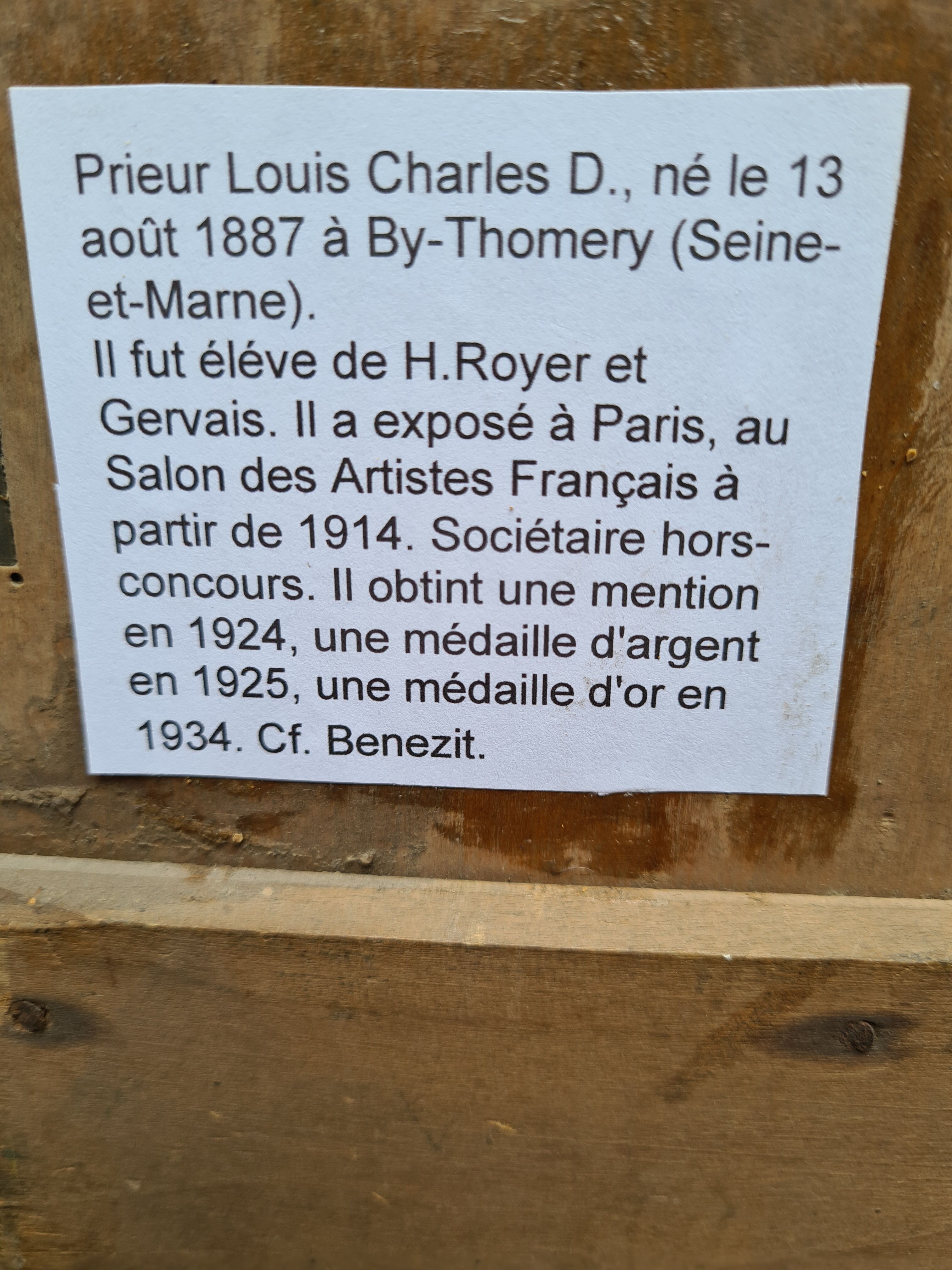 Bouquet of flowers Oil on panel of L. Prior