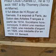 Bouquet de fleurs huile sur panneau de l. prieur