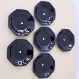 6 "Octime" black Arcoroc soup plates
