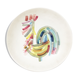 Plat en faïence décor au coq Villeroy et Boch 1970