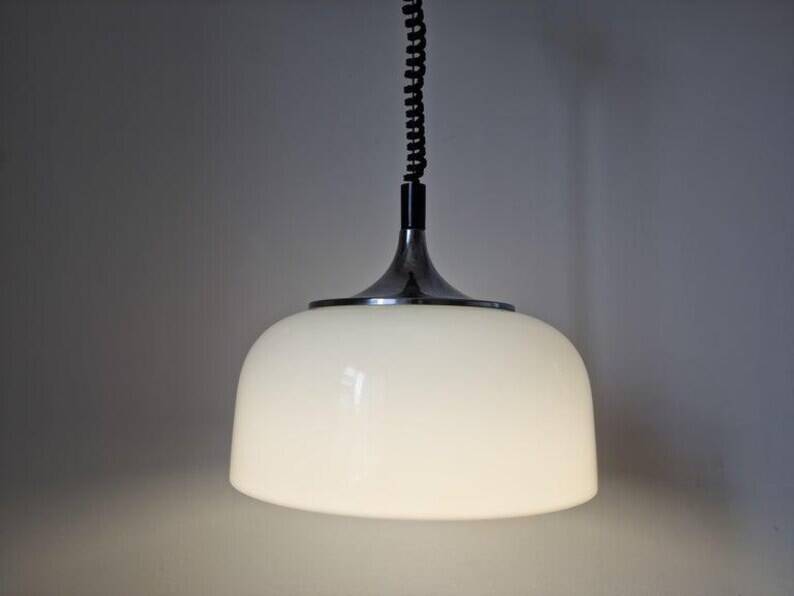 Set of Two Midcentury Design Pendants Meblo, Harvey Guzzini, Italy, 1970s