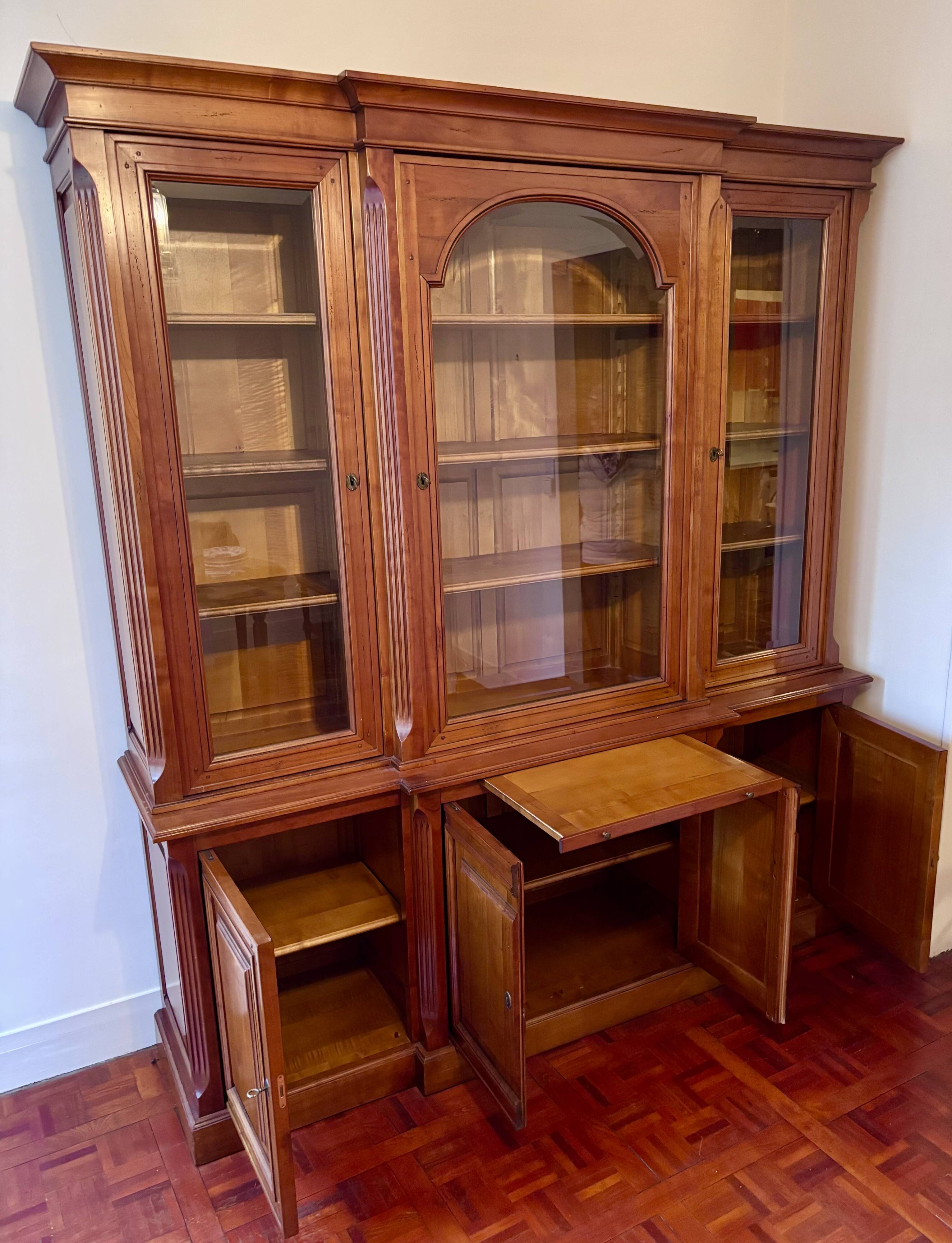 Directoire cherry wood bookcase