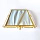 Hollywood Regency Gold Brass Wall Mirror - 70 x 46 cm