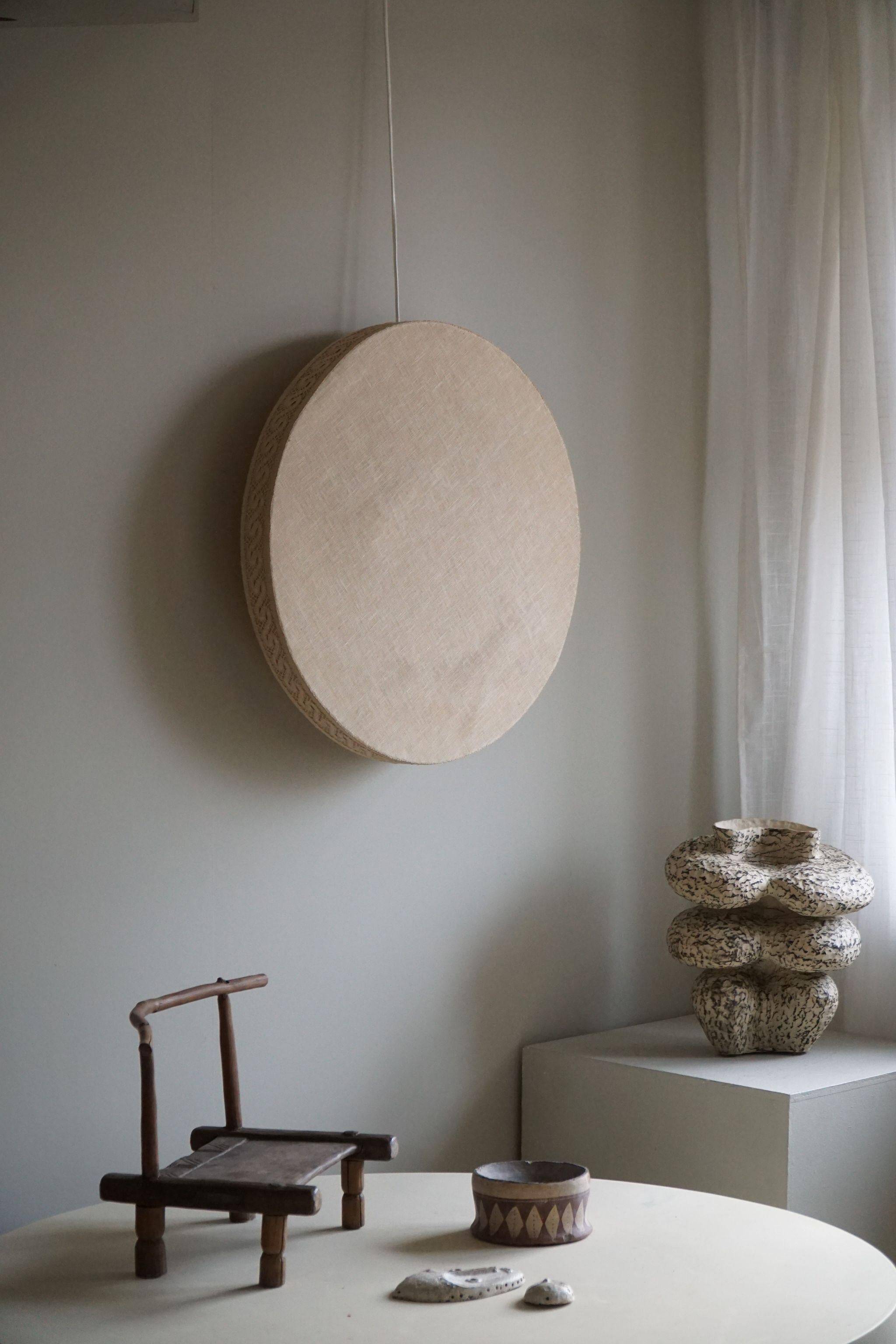 Mid-century Scandinavian Swedish, Ceiling light / Wall sconce in linen, 1950s