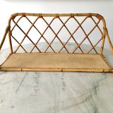 Beautiful vintage rattan and natural bamboo shelf from the 60s
