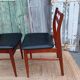 Chaises scandinaves, pied compas, skaï