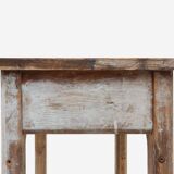 Industrial console table with patinated colorful paint, Belgium ca. 1950