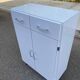 Vintage white wooden bathroom furniture — Chrome legs 70s design