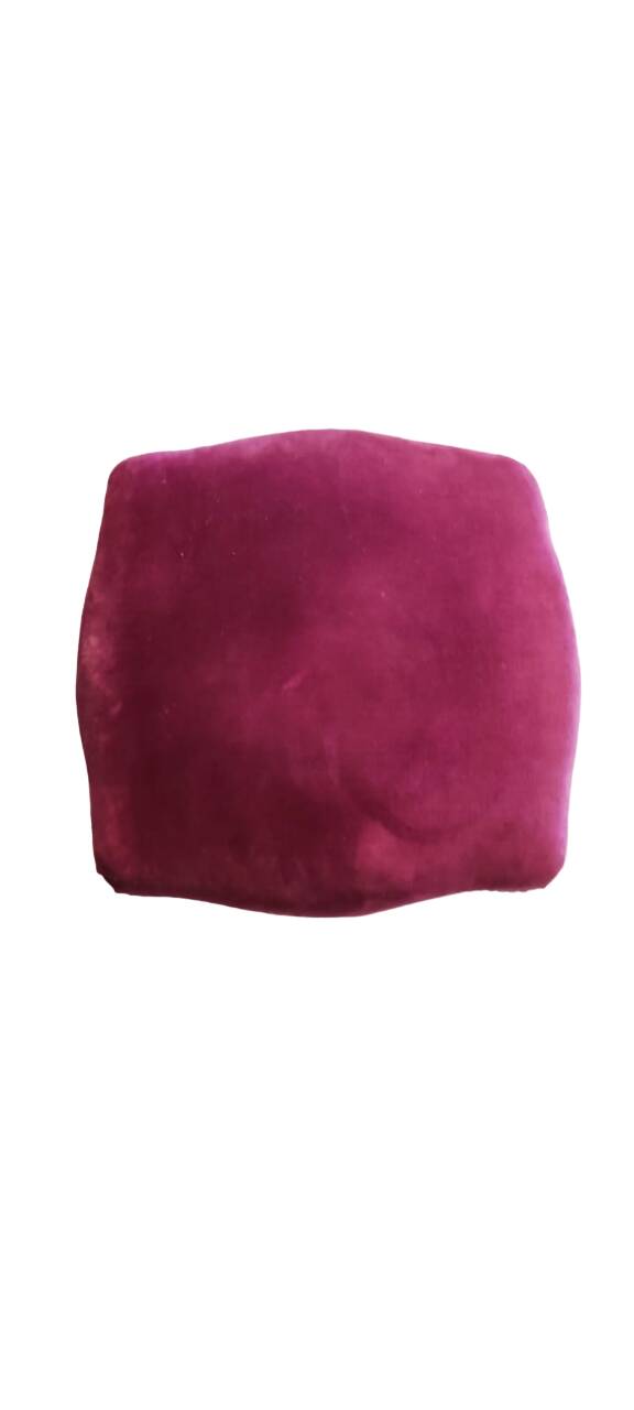 Castle chair and footrest in wood and burgundy velvet