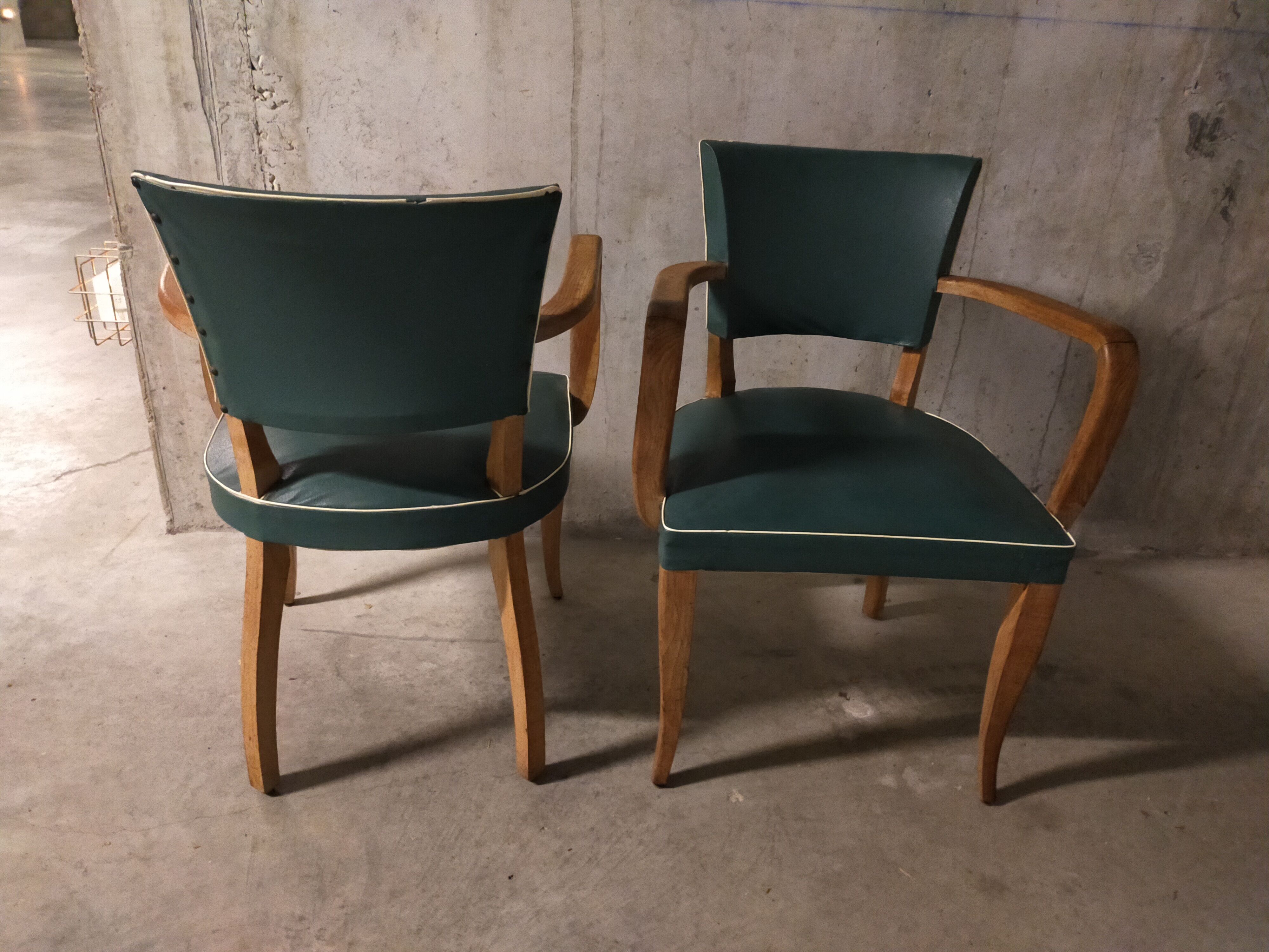 Pair of 50s bridge armchairs