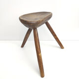 Brutalist tripod farm stool solid wood