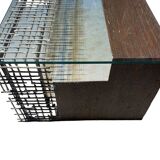 Metal coffee table with glass top