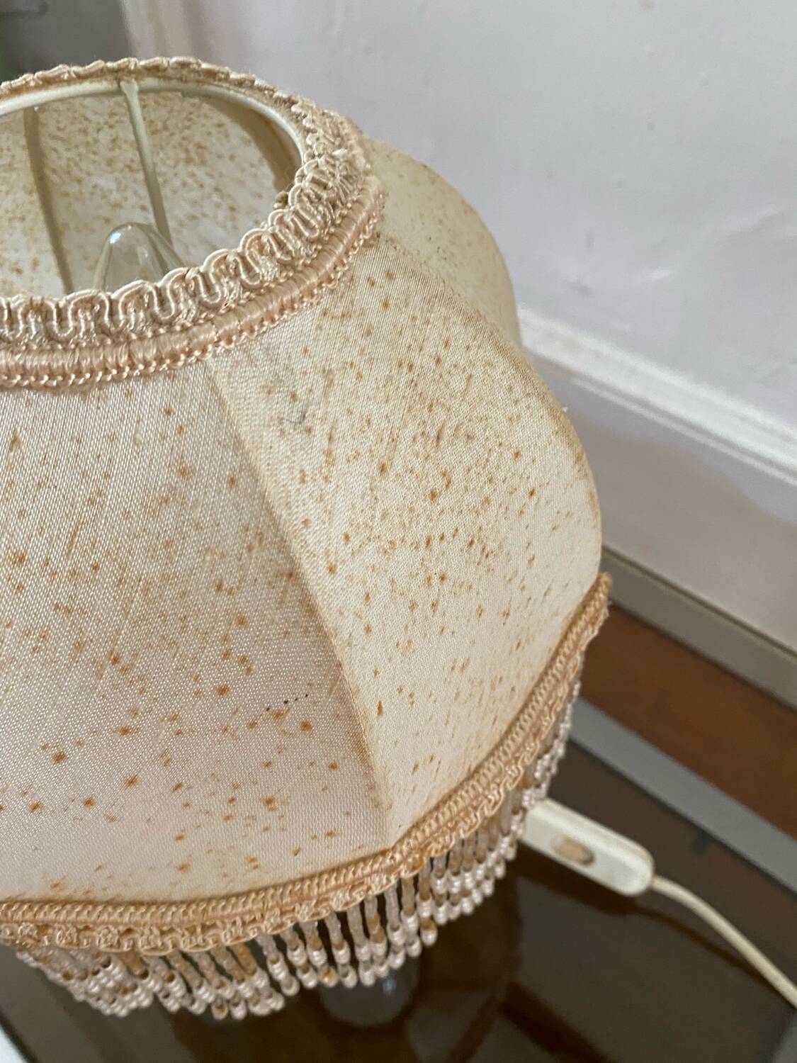 Antique Baccarat Crystal Twisted Bedside Lamp