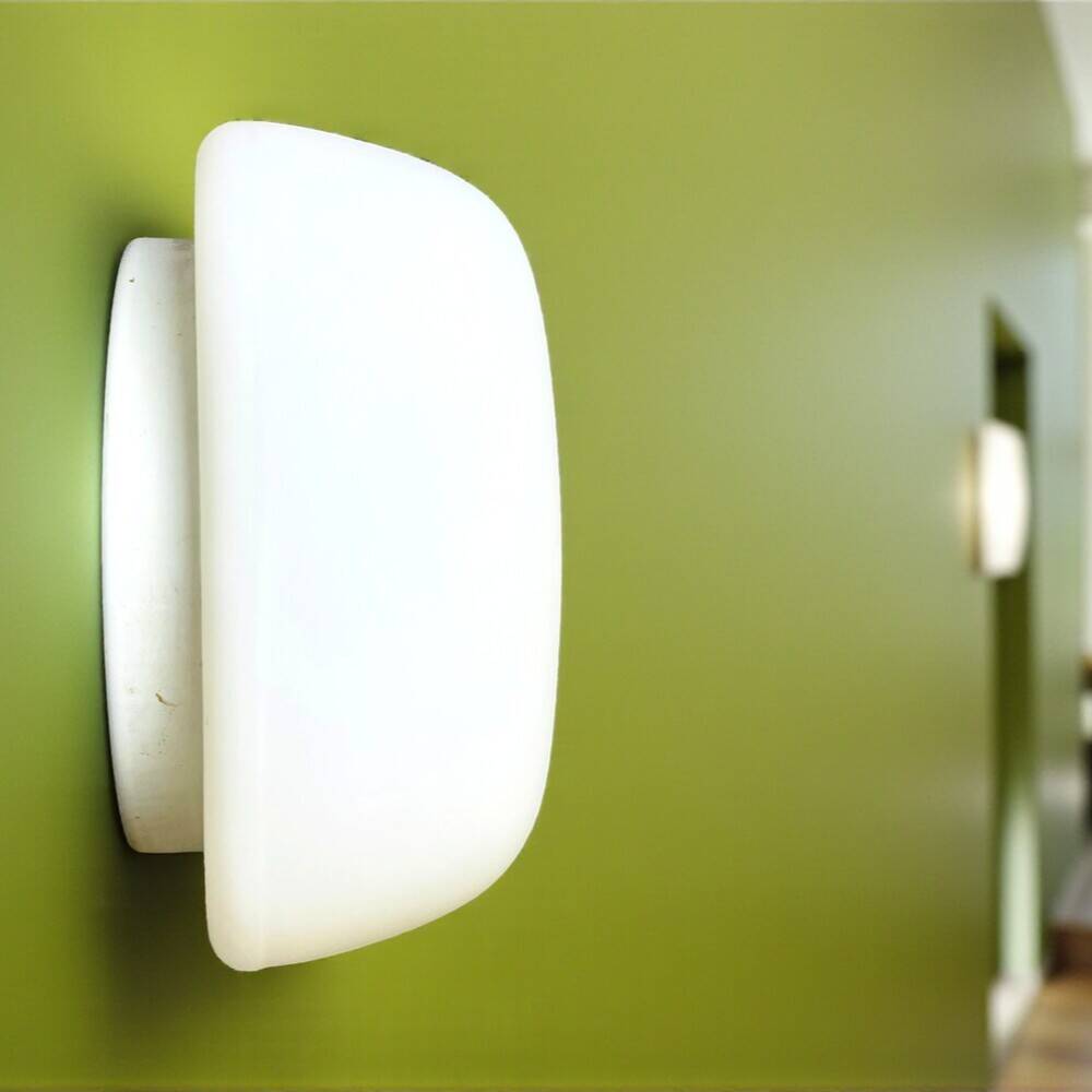 Square white glass wall or ceiling lamp