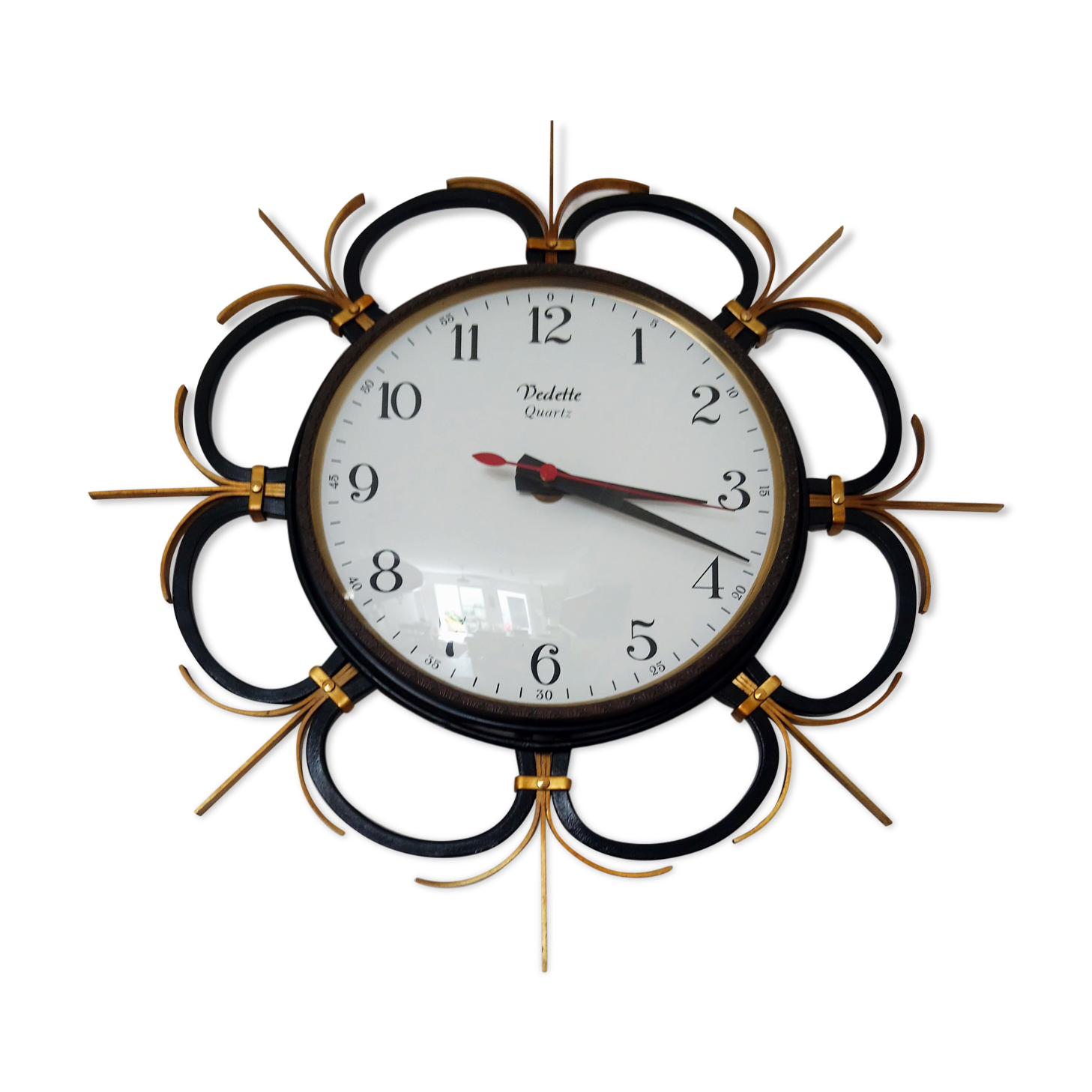 Horloge Vedette fer et laiton années 70